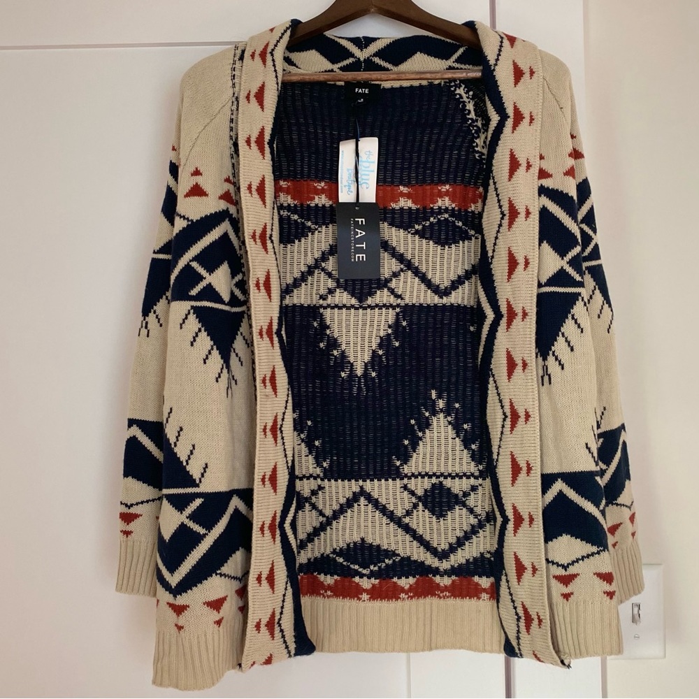 Tribal Oversized Cardigan Sweater